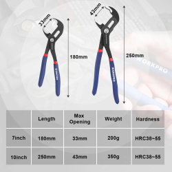 WORKPRO Water Pump Pliers Set: Heavy-Duty Grip