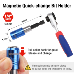 Set Kunci Ratchet Mini WORKPRO & Mata Obeng - Peralatan untuk Setiap...