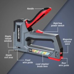 WORKPRO 6-in-1 Staple Gun: Heavy-Duty DIY & Home Decor