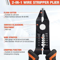 Valuemax 2-in-1 Diagonal Pliers: Electrical Wire Cutters & Strippers