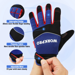 Guantes de trabajo de seguridad WORKPRO: Mecánicos y pantallas táctiles