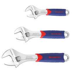 Набор из 3 разводных гаечных ключей WORKPRO — удобные ручные инструменты для самостоятельного ремонта...