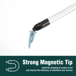 WORKPRO 8-delige schroevendraaierset - magnetische punten en zachte grip