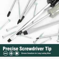 WORKPRO 8-delige schroevendraaierset - magnetische punten en zachte grip