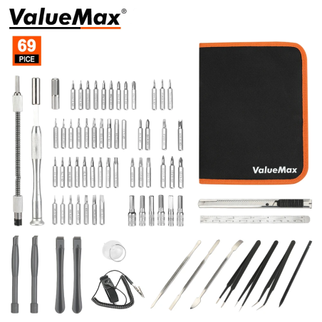 Kit Perbaikan Elektronik ValueMax | Set Obeng Presisi 69 Buah