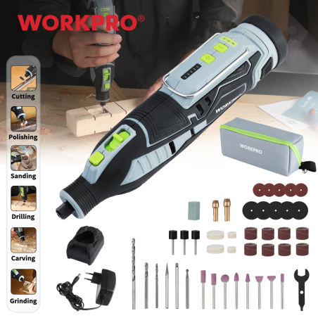 WORKPRO 12V Cordless Rotary Tool Kit - Versatile & Powerful DIY