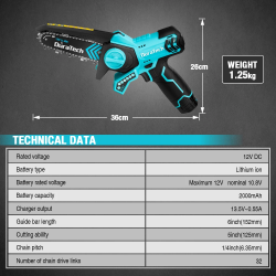 DURATECH Cordless Mini Chainsaw: Powerful & Portable Pruning