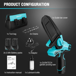 DURATECH Cordless Mini Chainsaw: Powerful & Portable Pruning