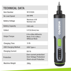 WORKPRO Cordless Screwdriver Kit - Rechargeable & Powerful