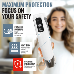 ปืนเป่าลมร้อนไร้สาย WORKPRO สำหรับการหดฟิล์มและการทำให้แห้ง