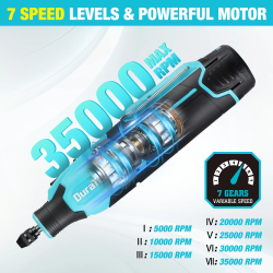 Zestaw narzędzi obrotowych DURATECH bezprzewodowych: 12 V, 35 000 obr./min. Moc i wszechstronność