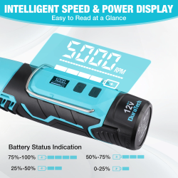 Zestaw narzędzi obrotowych DURATECH bezprzewodowych: 12 V, 35 000 obr./min. Moc i wszechstronność