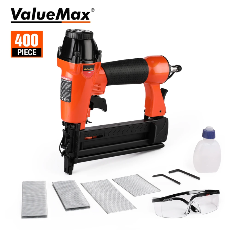 ValueMax 2-in-1 Air Nail Gun & Stapler Kit for DIY Projects