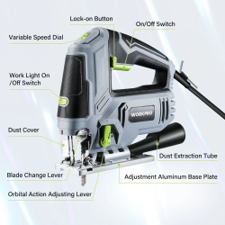 Wyrzynarka WORKPRO 850W: wydajne cięcie bezprzewodowe drewna i metalu