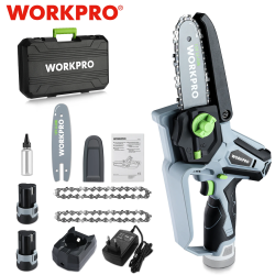 WORKPRO 12V Cordless Chainsaw: Powerful Pruning & Cutting