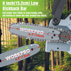 Piła łańcuchowa akumulatorowa WORKPRO 12 V: wydajne przycinanie i cięcie