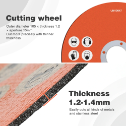 Discos de corte de acero inoxidable UMI (paquete de 20, 105 mm)