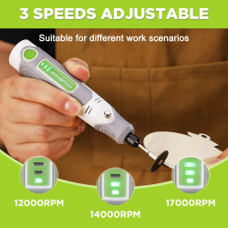 Kit de miniherramientas rotativas HAUSHOF: potencia de 3 velocidades y 68 accesorios