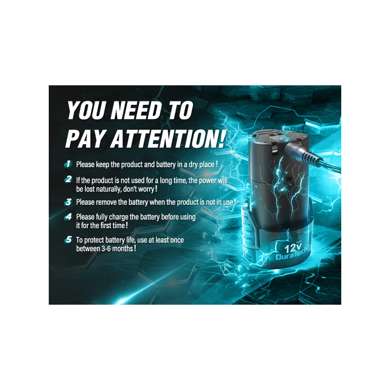 Литий-ионные аккумуляторы DURATECH 12 В: питание ваших инструментов