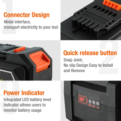 แบตเตอรี่แบบชาร์จไฟได้สำหรับเครื่องมือไร้สาย - ValueMax Li-Ion 2000/40...
