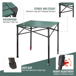 Opvouwbare vierkante aluminium tafel - VILLEY Outdoor & RV Furniture