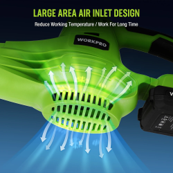 WORKPRO 20V コードレス エアブロワー: 葉やその他のゴミを掃除できる強力なガーデンツール
