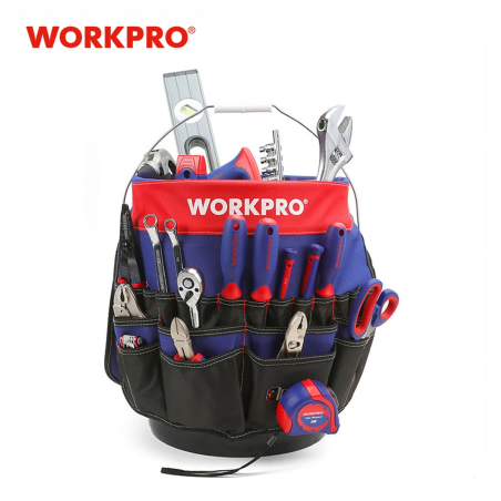 WORKPRO 5-Gallon Bucket Tool Organizer: 51 Pockets