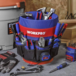 WORKPRO 5-Gallon Bucket Tool Organizer: 51 Pockets